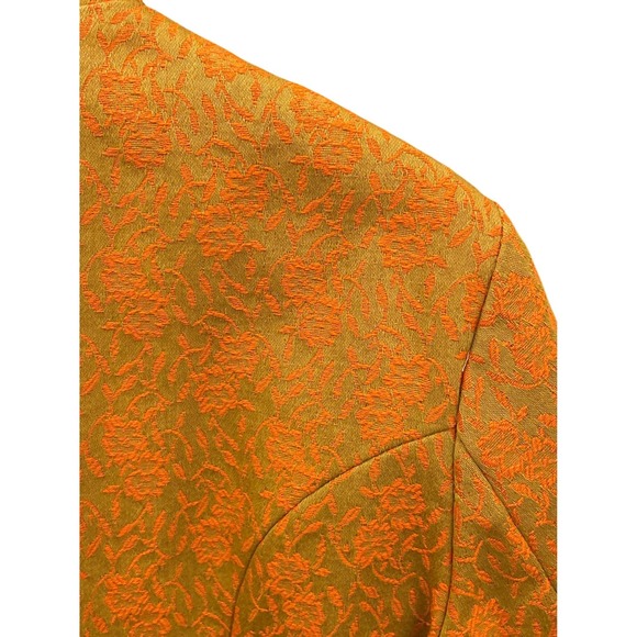 Vintage Gold Brocade Mandarin Collar Jacket Asian Inspired Mod Boho Retro - Picture 4 of 7